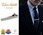 Classic 5.8CM Wide Silver Tie Clip for Men in Chrome Stainless Steel Bar Pin UK