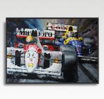 SENNA & MANSELL A3 print from painting by Greg Tillett poster Formula One F1 art