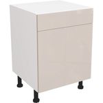 Fully Assembled Kitchen 600mm Drawer Line Base Unit With Gloss Cashmere Doors