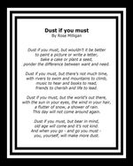 DUST IF YOU MUST - ROSE MILLIGAN POEM / VERSE - UNFRAMED A4 PRINT PICTURE 168