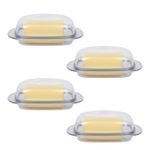 Butter Dish with Lid Clear Plastic Fridge Storage Container BPA Free – Holds 250