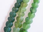 10 x Pretty Little Nephrite Jade Heart Beads 7mm x 7mm Semiprecious Stones Gems