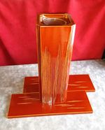 Shunkei Lacquer Flower Vase Japanese Traditional Craft
