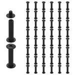 50 Set Phillips Chicago Screw M4 x 22mm Metal Binding Post Screw Black