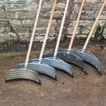 Yard Scraper Slurry Pusher Metal Floor Squeegee Curved Heavy Duty w/ 5ft Shaft