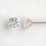 Genuine Natural Diamond Stud Screw Back Earrings in Solid 14k Yellow gold - 2mm