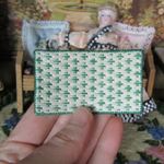 Vtg Artisan Dollhouse Miniature Needlepoint Rug Artist Welcome Bath Mat Handmade