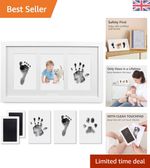 Elegant Baby Handprint & Footprint Kit in Solid Wood Frame - Mess-Free Keepsake