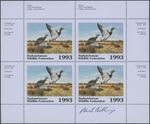 1993 CANADA-SASKATCHEWAN WILDLIFE FED., MALLARDS, ARTIST SIGNED M.S., VD.#SW4c