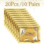 20 Pcs Under Eye Crystal Collagen Gel Pad Gold 24k Anti Aging Wrinkle Face Mask