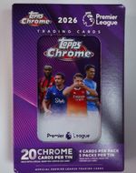 Topps Premier League Chrome 2026 Hobby Trading Cards Tin 20 Chrome cards per tin