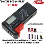 Handheld Universal Battery Tester Tool 1.5V AA AAA C D 9V Button Cell U
