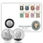 Stamps of Queen Victoria £5 Silver Proof Coin Cover - Royal Mail and Royal Mint.