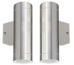 2 x Stainless Steel Double Outdoor Wall Light IP65 Up/Down Wall Light ZLC02
