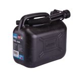 Draper 5L Jerry Can Fuel Can Plastic Petrol Diesel Black 5 Litre & Spout 09053