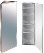 120 Cm Stainless Steel Mirror Bathroom Corner Cabinet Bevelled Edge Reversible