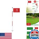 Golf Flagstick 6 Ft Pin Flag 5-Section Pole Ball Retriever 1 Pack Number 1