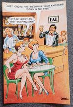 Vintage Saucy Seaside Bamforth Comic Postcard, Black Triangle. No.2010.