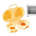 Egg Microwave Cooker Egg Poacher Microwave Egg Fryer with 2 Cavity Non-stick