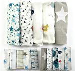 Large Baby Muslin Squares Swaddle Burp Cloths 100% Cotton Towels 5pcs 70 x 70cm