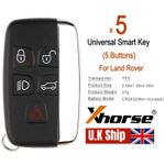 5x Xhorse Universal Smart Remote Key XM38 For Land Rover Style 5 Button XSLR01EN