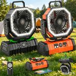 Camping Fan 20000mAh Portable Rechargeable Battery Tent Fan with LED lights