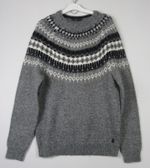 Weird Fish Women's Grey Marl Long Sleeve  Fairisle Yoke Jumper size 10 - 22