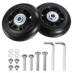 2 Pcs 70x24mm Replacement Luggage Wheels Suitcase Wheel Repairing Kit with Tools