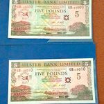 Ulster Bank George Best £5 Notes 2006 Northern Ireland, 2 Consecutive