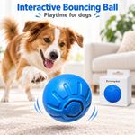 Interactive Rechargeable Bouncing Dog Ball Rolling Automatic Moving Pet Toy Blue