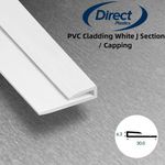 PVC Cladding J Section / Capping Strip - 2440mm / 8ft Long 