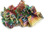 Natural Rainbow Bismuth Crystal Cluster Iridescent Metallic Mineral Stone XS–L
