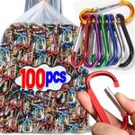 Carabiner Clip x10 Multi Coloured NEW Aluminium Hook Camping Keyring Uk