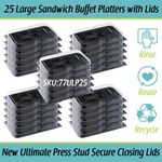 Large Sandwich Platter with Lids x 25 Catering Cake Buffet Party Platters Trays