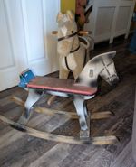 🐴 Vintage Wooden Rocking Horse (Stencilled Face)