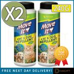2 x CAT DOG ANIMAL REPELLENT POWDER GRANULES 240G NON TOXIC REPELLER FOR GARDEN