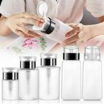 Push Down Empty Pump Dispenser For Nail Polish Remover Alcohol Clear Bottle Tool