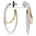 New Hyperbola hoop earrings Round cut, Medium, White, Mixed metal finish 5702400