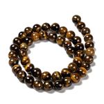 Tiger Eye Round Beads - 6mm - Natural Brown Gemstone Healing Crystal - 1 Strand