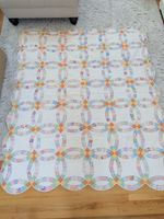 Double Wedding Ring Amish Quilt Antique Bedding Comforter 