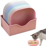 Cat Bowls, 10 Pack Whisker Friendly Cat Dishes, Shallow Pet Food and Water Bowl