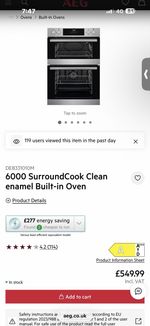 AEG 6000 Series DEB331010M Built-InElectric Double Oven - Stainless Steel