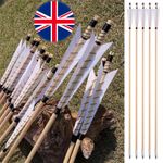 12X 32" Wooden Arrows 5" Feathers Traditional Bow Longbow Archery Target Hunting