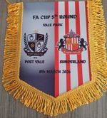 PORT VALE V SUNDERLAND FA CUP COLOUR PENNANT