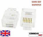 RJ12 6 Pin ADSL Telephone Cable End Connectors Plugs 6P6C RJ11 -1 10 20 50 100 