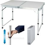 4FT FOLDING CAMPING TABLE ALUMINIUM PICNIC PORTABLE ADJUSTABLE PARTY BBQ OUTDOOR