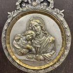 Vintage Religious Metal Plaque Jesus Catholic Art Nouveau Decorative style
