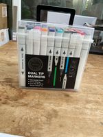 Colvin & Crafts Dual Tip Markers Set of 80 with Carry Case, Multicolour
