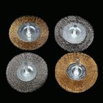 Steel Wire Wheel Brush Ø 25 - 100 mm Stainless / Brass Brushes + 6 mm 1/4" Shank