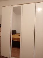 2 x 2 Door Wardrobes 1 with Mirror High Gloss White Furniture